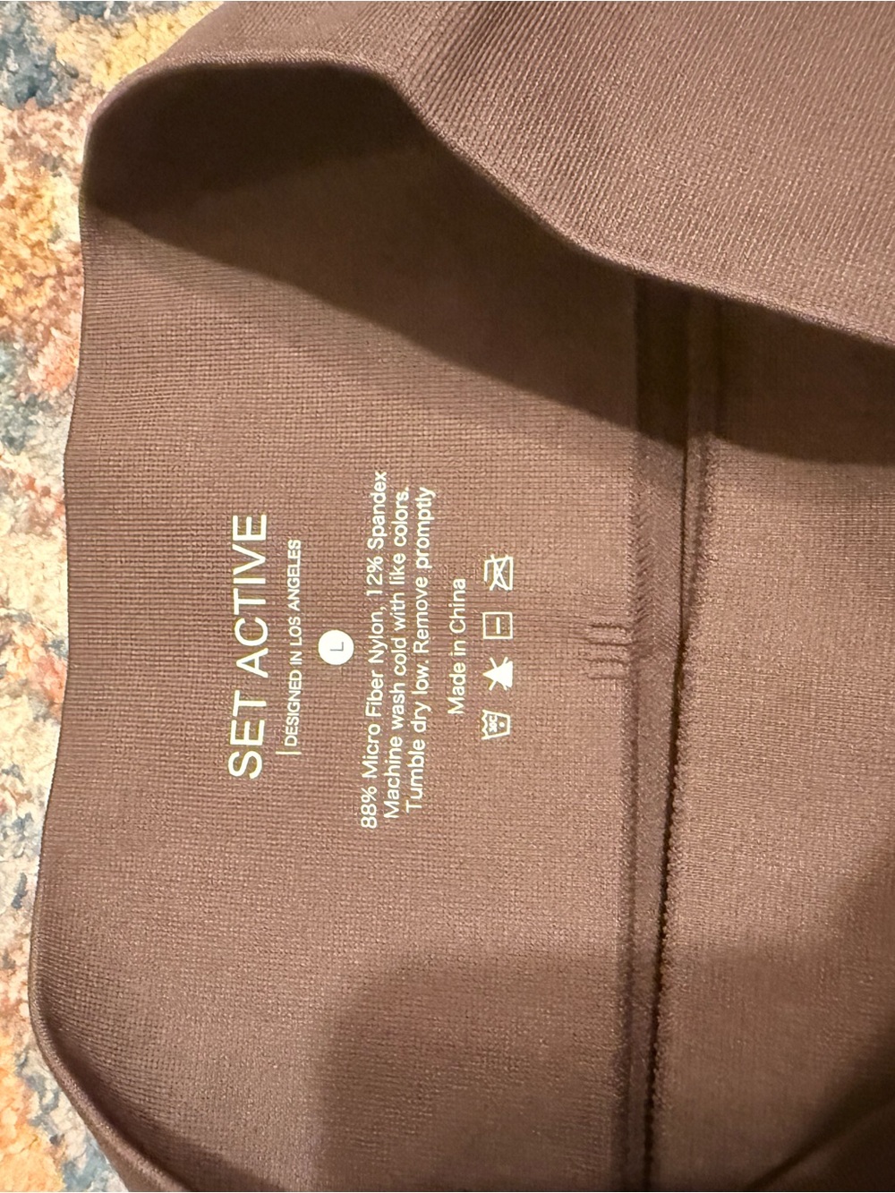 SET ACTIVE Purple Taupe Pepper Ribbed Athletic Shorts NWT - Picture 3 of 4